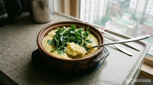 완성된 봄나물달걀찜. / 위키푸디