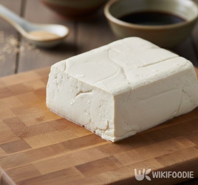 도마 위에 올려둔 두부 한 모 자료 사진. / 위키푸디