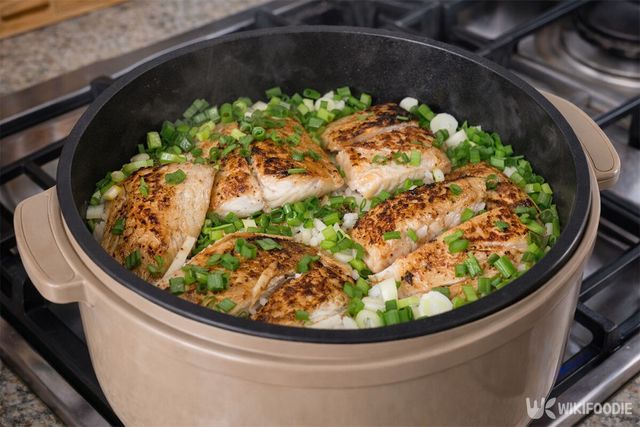 완성된 삼치구이 솥밥. / 위키푸디