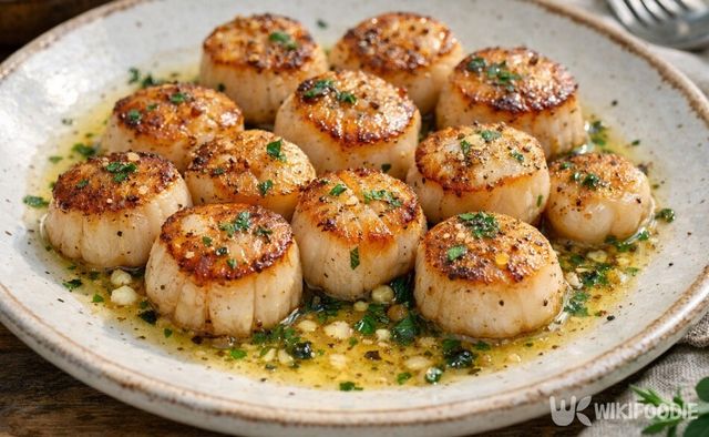 버터에 빠르게 구워낸 패주 버터구이다. / 위키푸디