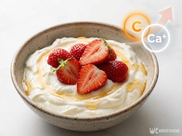 요거트 위에 딸기를 올린 모습이다. / 위키푸디