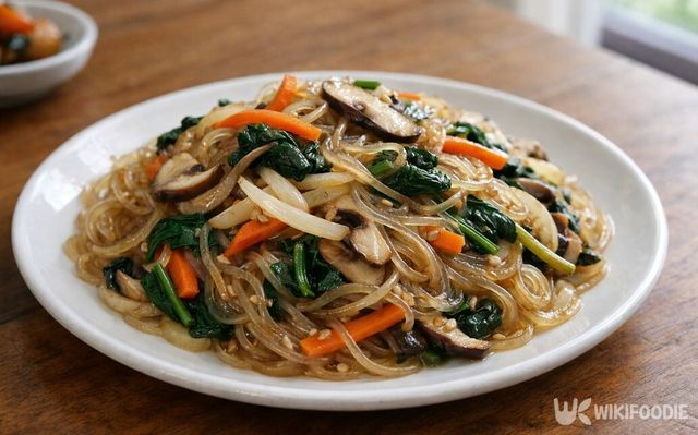 당면 비중이 높은 잡채는 반찬처럼 보이지만 한 끼로 먹기 쉬운 구조다. / 위키푸디