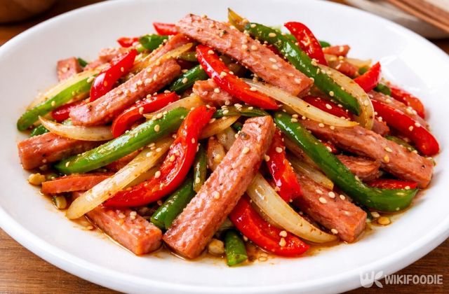 햄 볶음은 가볍게 집어 먹기 쉬워 섭취량이 늘어나기 쉽다. / 위키푸디