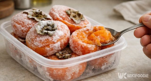 냉동한 홍시는 천연 샤베트처럼 즐길 수 있다. / 위키푸디