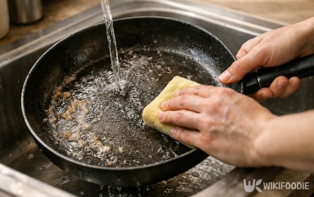 우유 코팅 후에는 부드러운 수세미로 가볍게 세척하는 과정이 중요하다. / 위키푸디