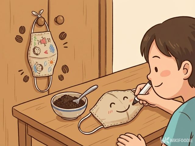 커피 찌꺼기를 넣은 마스크 탈취 주머니를 신발장에 둔 모습이다. / 위키푸디