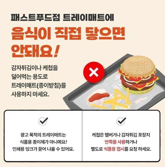 패스트푸드점 트레이매트 정보. / 서울시 제공