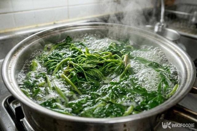 나물을 데치는 모습.(기사와 관련 없음). / 위키푸디