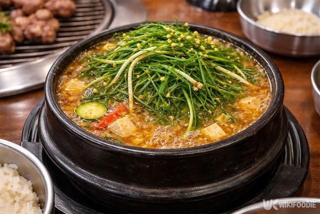 달래 된장찌개. / 위키푸디