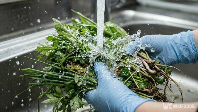 산나물 세척하는 모습.(기사와 관련 없음). / 위키푸디