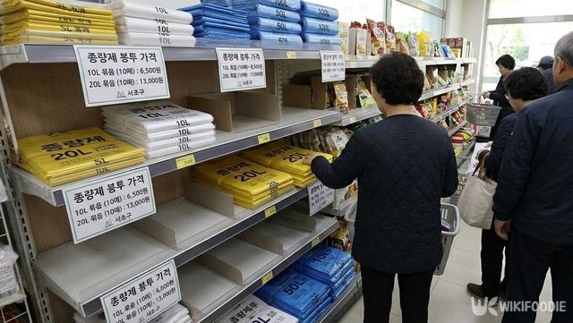 기사 이해를 돕기 위해 AI로 재연한 종량제 봉투 품귀현상. / 위키푸디