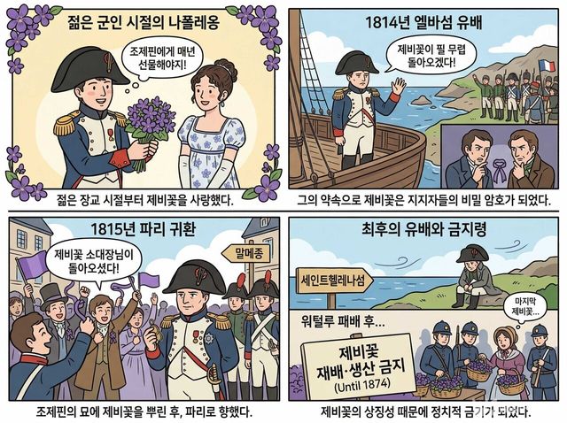 나폴레옹과 제비꽃 네컷만화. / 위키푸디