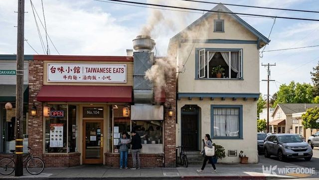 캘리포니아 주택가 인근 음식점과 환기 구조를 보여주는 장면이다.&nbsp;이해를 돕기 위해 AI 이미지 생성 프로그램으로 만든 참고 사진입니다. / 위키푸디