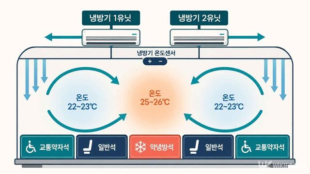 지하철 냉방 자리. / 위키푸디