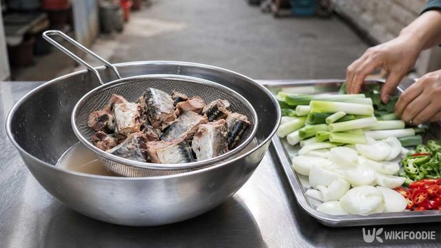 꽁치조림 재료. / 위키푸디