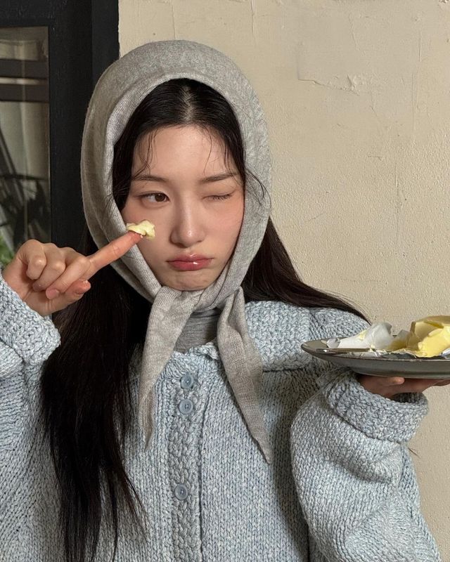 정채연 니트 보닛 | 인스타그램 @j_chaeyeoni