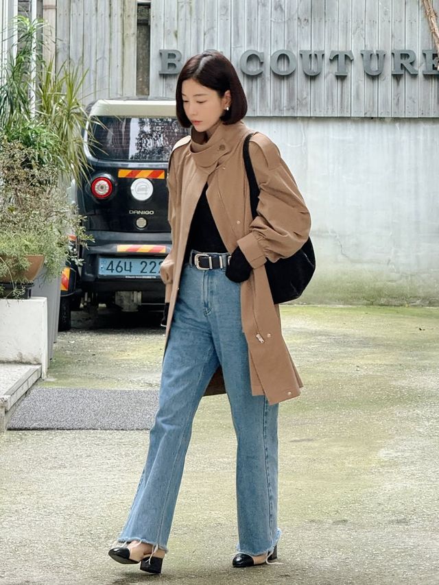 트렌치코트 스타일링의 정석 기은세. 인스타그램 @kieunse