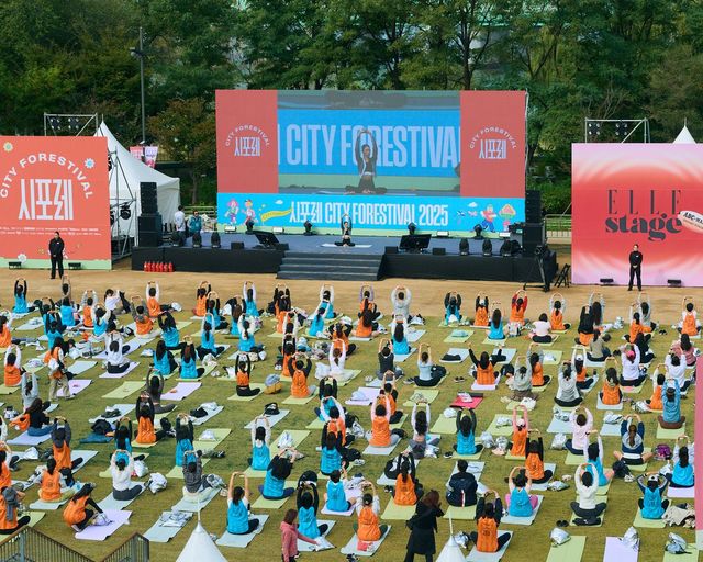 잔디 마당에서 진행한 스트레칭 강사 강하나의 클래스.