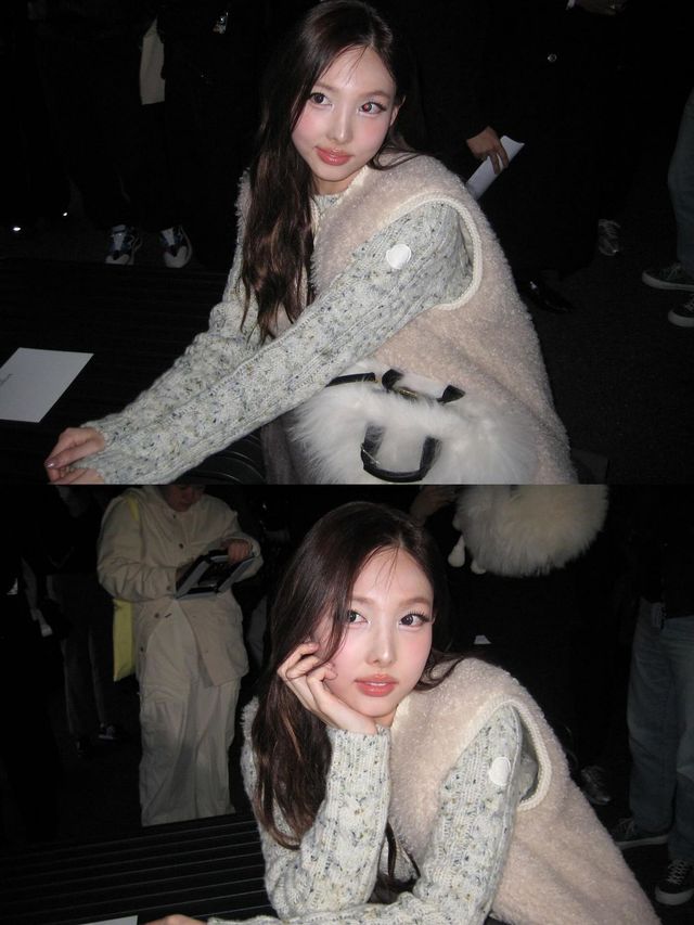 나연의 뽀글이 조끼 룩. 인스타그램 @nayeony