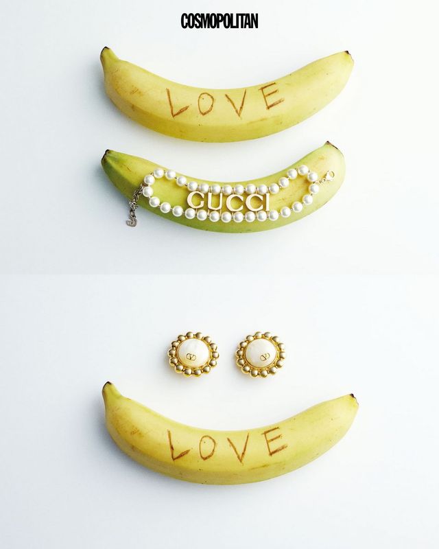 펄 로고 브레이슬릿 1백7만원 Gucci. 원석 이어링 1백87만원 Valentino Garavani.