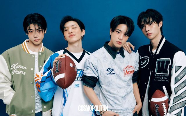 (장여준)바시티 재킷 Kenzo. 티셔츠 Polo Palph Lauren. 데님 팬츠 Lu’u Dan. (서경배)유니폼 티셔츠 Martin Rose by Adekuver. 이너 톱 RRL. 귀고리, 반지 스타일리스트 소장품. (송승호)데님 셔츠 RRL. 유니폼 티셔츠, 데님 팬츠, 팔찌 스타일리스트 소장품. (김성민)바시티 재킷 Off-White. 이너 톱, 반지 스타일리스트 소장품.