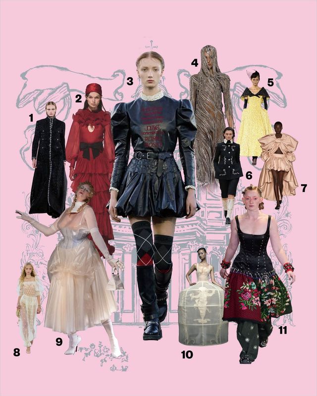 1 CHANEL 2 VALENTINO 3 DIOR 4 MCQUEEN BY SEÁN MCGIRR 5 RICHARD QUINN 6 S.S.DALEY 7 SIMONE ROCHA 8 CHLOÉ 9 MAISON MARGIELA 10 HARRIS REED 11 CHOPOVA LOWENA