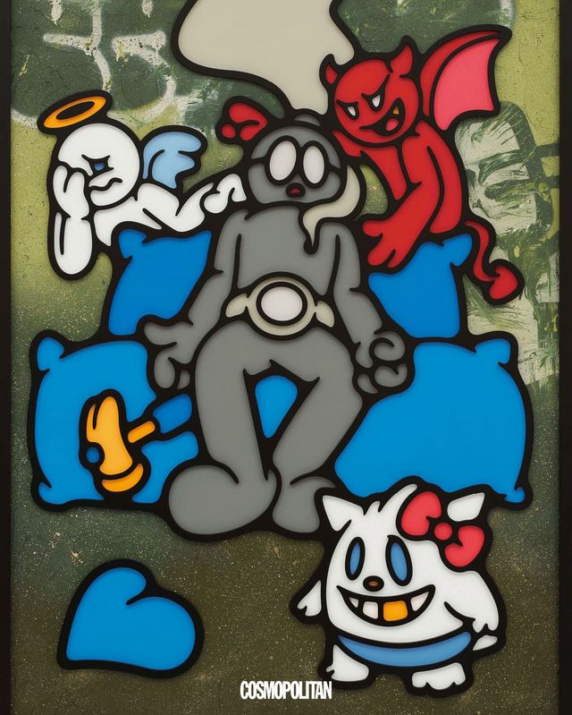 〈HESITATE〉 Acrylic on wood and canvas, Courtesy of the artist & PKM Gallery. 