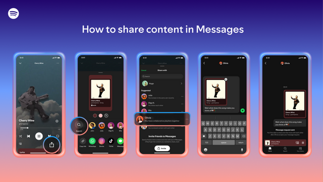8월 26일 발표한 스포티파이의 "Messages" 기능