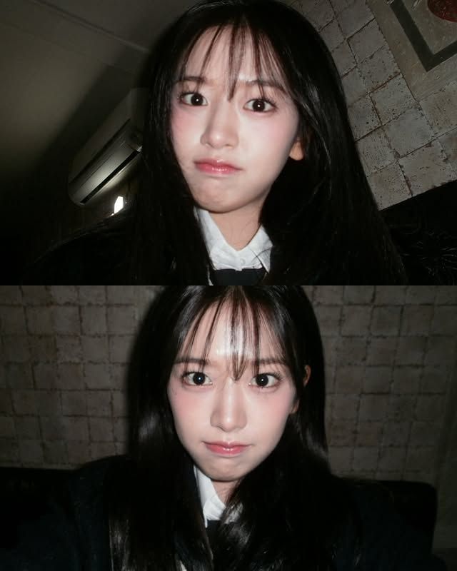 풋풋함을 제대로 살린 안유진의 시스루뱅. 인스타그램 @_yujin_an 