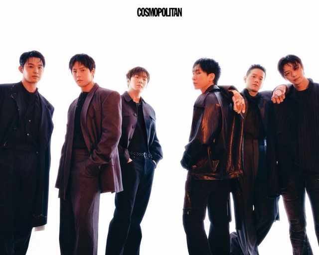 (왼쪽부터,임현식)코트SulvambyAdekuver.셔츠,팬츠스타일리스트소장품.(이민혁)재킷,팬츠모두Eenk.이너톱스타일리스트소장품.(이창섭)이너톱Neu_in.재킷,팬츠,벨트스타일리스트소장품.(서은광)레더 재킷, 팬츠 스타일리스트 소장품. (프니엘)재킷, 블라우스, 팬츠 모두 Neu_in. 장갑 Seokwoon Yoon. 귀고리 스타일리스트 소장품. (육성재)재킷 Sankuanz by Adekuver. 이너 톱, 데님 팬츠 스타일리스트 소장품.