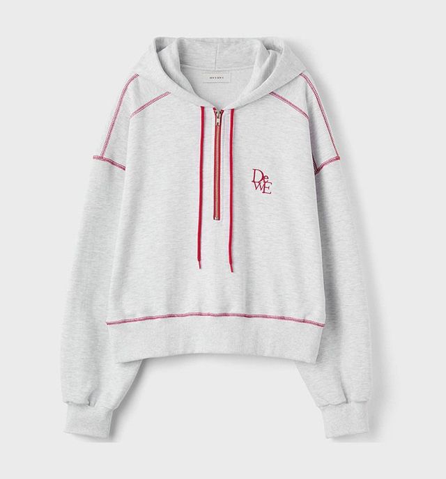 하프 집업 후디