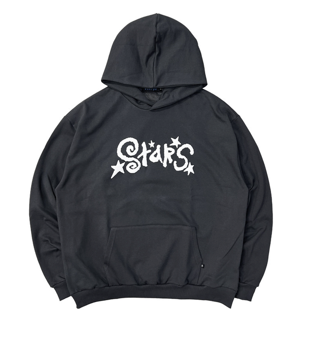 Star Embossed Hoodie Charcoal