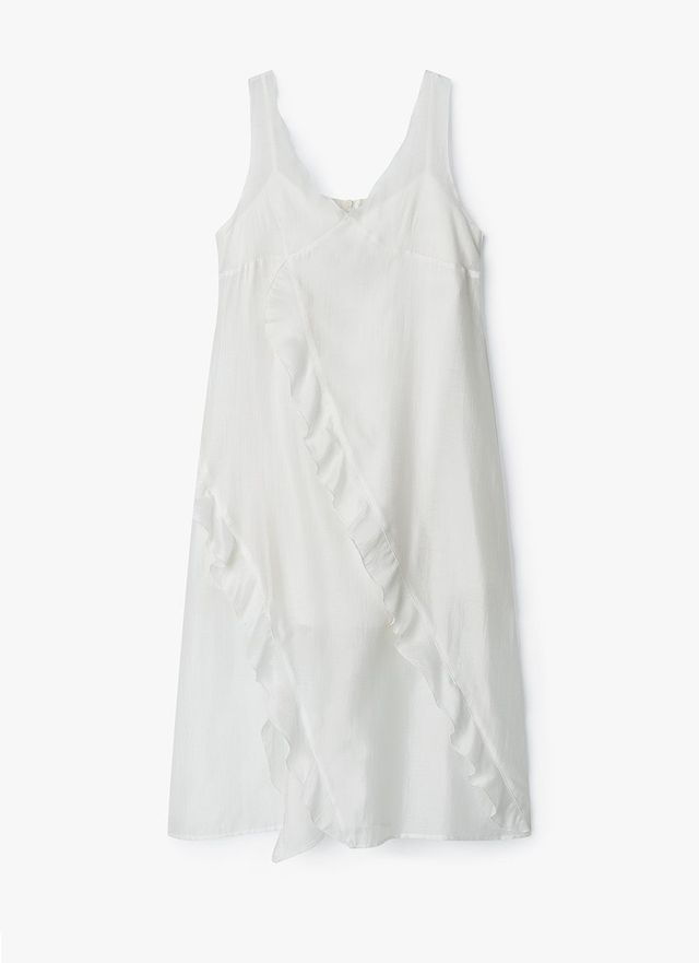 RUFFLE LACE SLEEVELESS CAMI TOP LAYERED DRESS