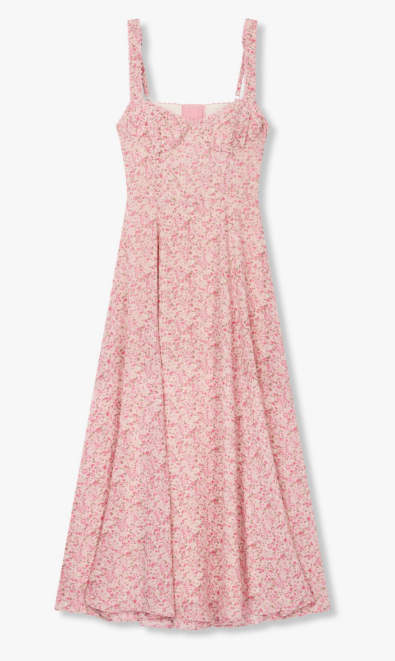 스윗하트 넥 플로럴 패턴 드레스