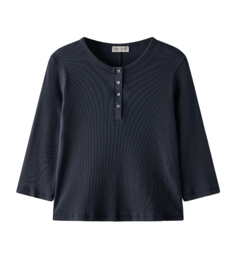 헨리넥 립 미드슬리브 티셔츠_5color