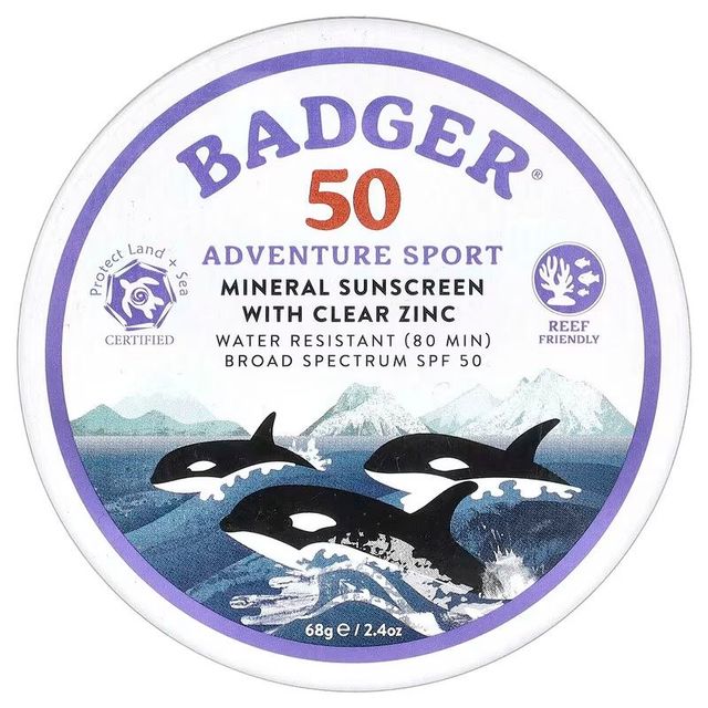 어드벤처 스포츠, 미네랄 자외선 차단제, 순수 아연 함유, SPF 50, 무향, 68g(2.4oz)