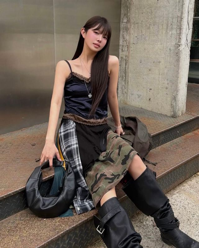 밀러터리 패턴 패션 | 인스타그램 @1yeah_silver
