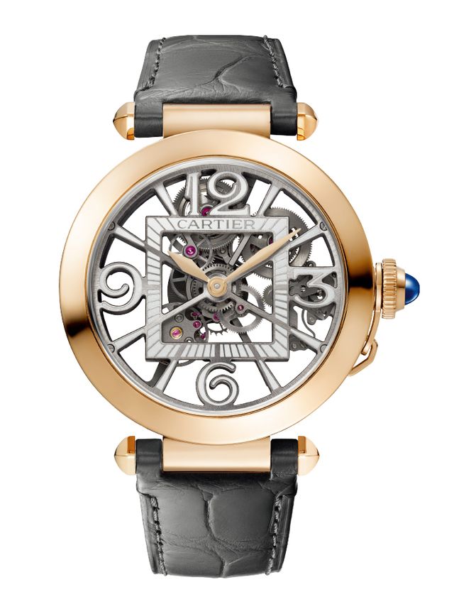 시계 부품을 지지하는 브리지를 아라비아숫자 인덱스로 표현했다.