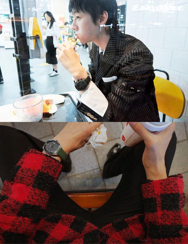 재킷, 셔츠, 타이 모두 가격 미정 톰 브라운. 쉬프르 루즈 블랙 울트라매트 크로노그래프 가격 미정 디올 타임피스. 재킷, 팬츠, 슈즈 모두 가격 미정 루이 비통. 에르메스 H08 가격 미정 에르메스.