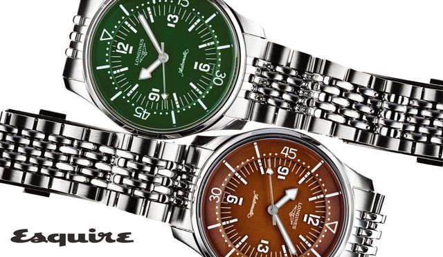 그린, 테라코타 다이얼을 장착한 스틸 케이스 레전드 다이버. COSC 인증을 받은 칼리버 L888.6으로 구동되며 300m 방수와 72시간의 파워 리저브를 제공한다. 모두 500만원 론진.