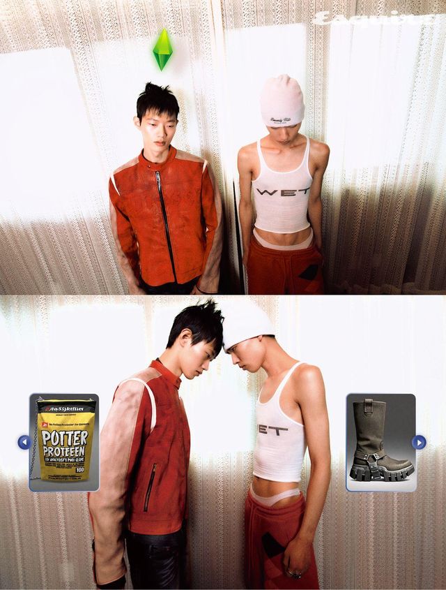 바이커 재킷, 프린트 셔츠, 데님 팬츠 모두 가격 미정 디젤. 아가일 스웨트 팬츠 14만9000원 오픈YY. 비니, 브리프 모두 가격 미정 발렌시아가. SBT 링, 플로럴 링 모두 가격 미정 크롬하츠. 톱 에디터 소장품.