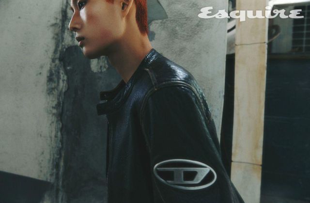 링클 레더 바이커 재킷 디젤.