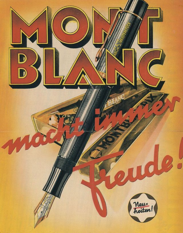 1920 ~ 50년대 제작한 몽블랑 마이스터스튁의 광고 그래픽 및 카탈로그.