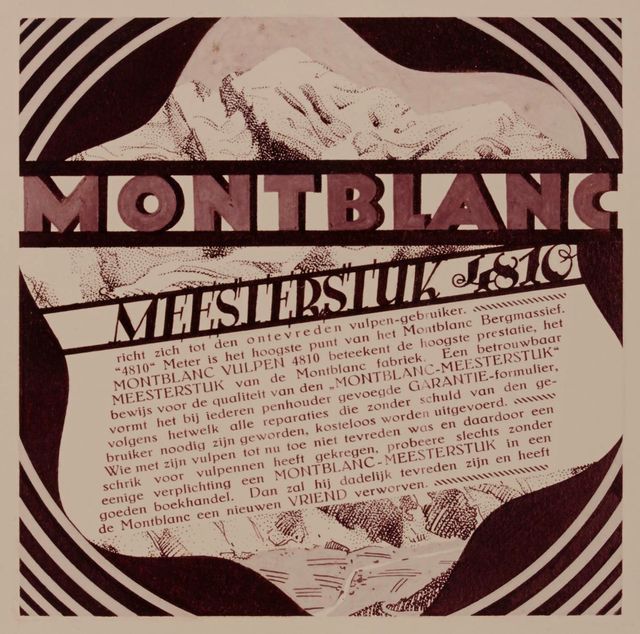 1920 ~ 50년대 제작한 몽블랑 마이스터스튁의 광고 그래픽 및 카탈로그.