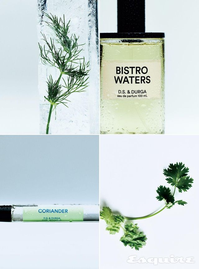 싱그러운 라임에 신선한 바질과 허브 내음이 더해진 비스트로 워터 오 드 퍼퓸 100mL/32만9000원, 고수 씨와 그린 페퍼의 경쾌한 향을 담은 롤온 타입의 코리앤더 포켓 퍼퓸 10mL/9만1000원 모두 디에스앤더가.