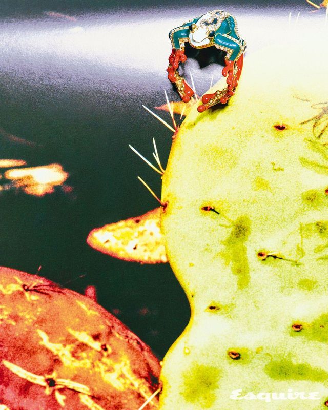 개구리 모티브 골드 피니시 스털링 실버 링 가격 미정 보테가 베네타.