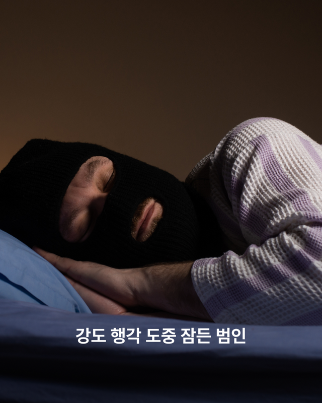강도 행각 도중 잠든 범인