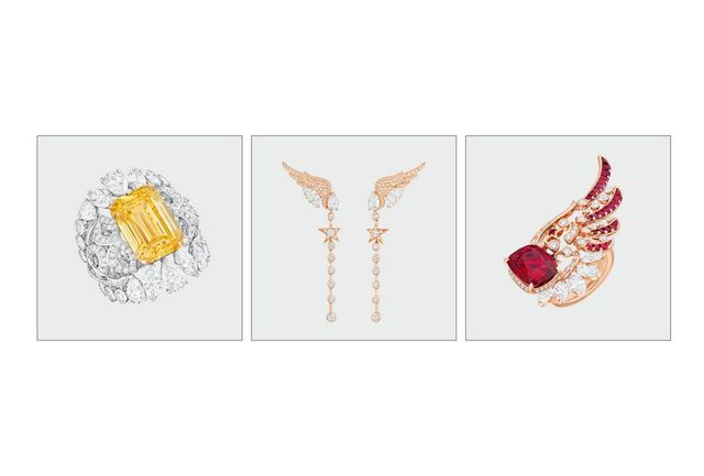 스카이 이즈 더 리밋 링, 프리티 윙즈 핑크 골드 이어링, 와일드 앳 하트 링 모두 샤넬 하이 주얼리.