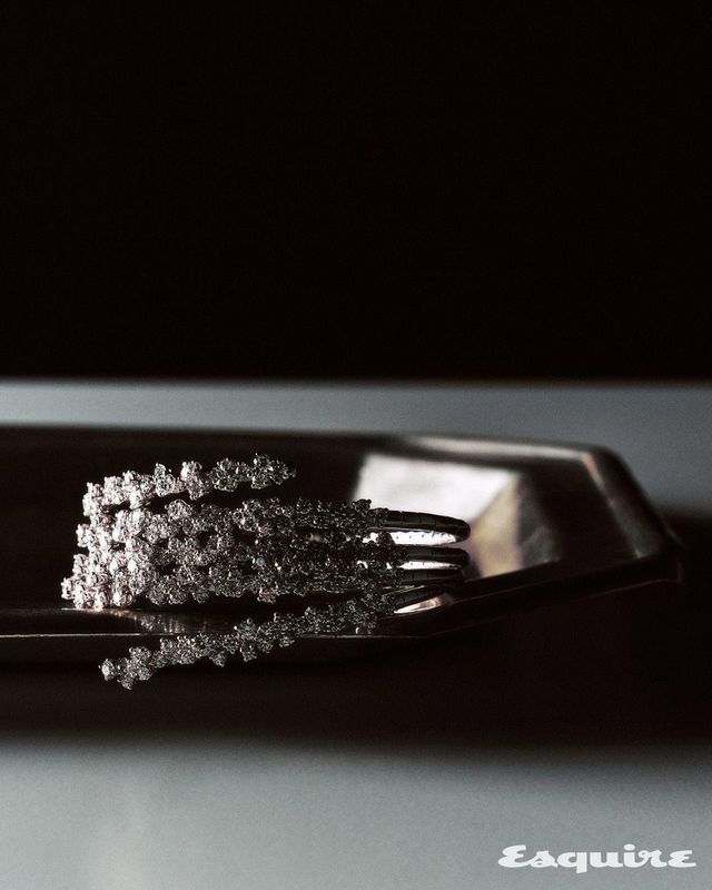 다이아몬드 세팅이 미모사 꽃을 연상케 하는 미모사 플렉시 브레이슬릿 가격 미정 다미아니.