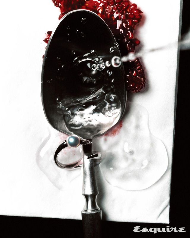 아코야 진주 장식의 데인저 호른 플러스 다이아몬드 파베 링 가격 미정 타사키.